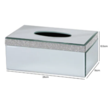 Glitz And Mirror Rectangular Tissue Box Holder