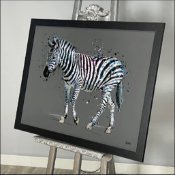 Abstract Lone Zebra Liquid Wall Art