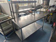 Stainless Steel Prep Table With Two Tier Gantry