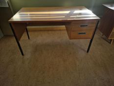Wooden Desk Black Metal Legs