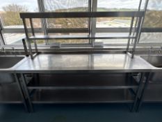 Stainless Steel Prep Table With Two Tier Gantry