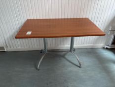 Wooden Restaurant Table With Metal Legs