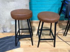 Brown Faux Leather Stool x2