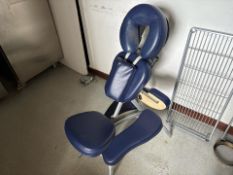 Blue Faux Leather Massage Chair