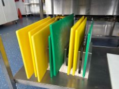 Green And Yellow Plastic Chopping Board x8