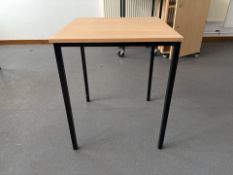 Wooden Table With Black Metal Legs