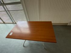 Wooden Restaurant Table With Metal Legs