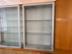 Metal Display Cabinet With Glass Shelves
