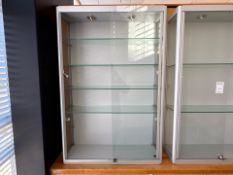 Metal Display Cabinet With Glass Shelves