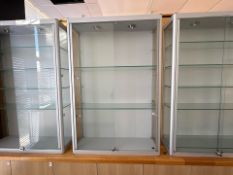 Metal Display Cabinet With Glass Shelves