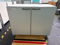 Two Door Wooden Wheeled Cabinet