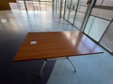 Wooden Restaurant Table With Metal Legs