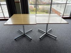 Square Restaurant Table With Metal Legs x2