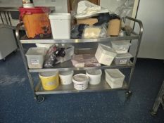 Stainless Steel Catering Trolley On Castors.