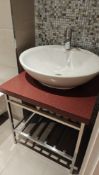 Corian Countertop Vanity Sink Unit - Red