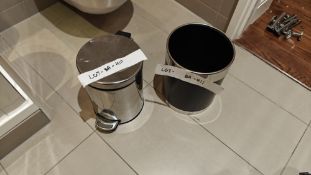 Job Lot of 17 x Black Faux Leather Basket Metal Bins