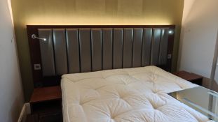 Job Lot of 5 x Headboard with Wall-Mounted Leather Cushion Panels 2x Sockets & Light Switches
