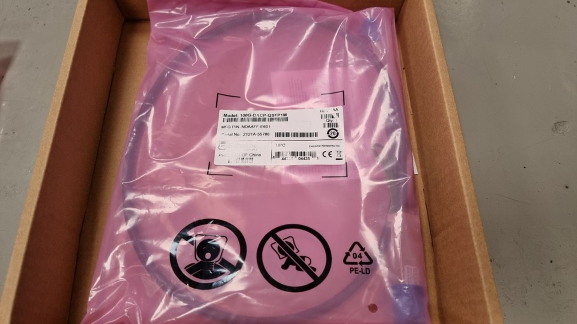 Extreme Networks 1M 100G QSFP28 Passive DAC Cable 10311 100G-DACP-QSFP1M New - Image 2 of 2