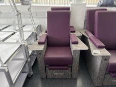 Purple Faux Leather Manicure/Pedicure Chair With Wooden Frame