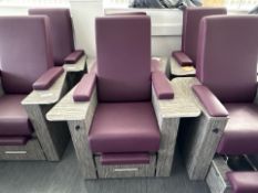 Purple Faux Leather Manicure/Pedicure Chair With Wooden Frame