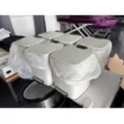 White Metal Waste Bin x6 No Reserve