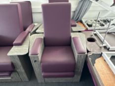 Purple Faux Leather Manicure/Pedicure Chair With Wooden Frame