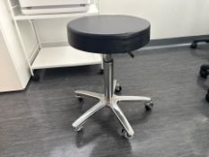 Black Faux Leather Wheeled Stool, No Reserve