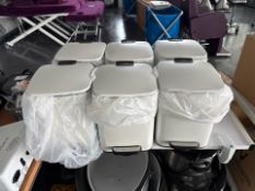 White Metal Waste Bin x6, No Reserve
