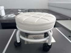 Cream Foot Stool On Castors, No Reserve