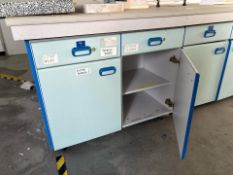 Mobile Wooden Lab Cupboards x 10