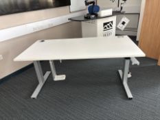 Straight White Office Desk, No Reserve
