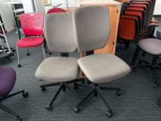 Grey Wheeled Office Chairs x2, No Reserve