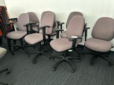 Grey Wheeled Office Chairs x7, No Reserve