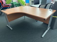 Beech Effect Radial Desk x2, No Reserve