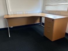 Radial Office Desk and Pedestal Unit, No Reserve