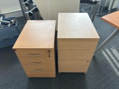 Wooden Pedestal Drawers x2, No Reserve