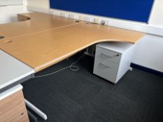 2 xRadial Office Desk and Pedestal Unit, No Reserve