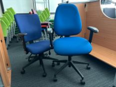 Blue Fabric Office Chairs x2, No Reserve
