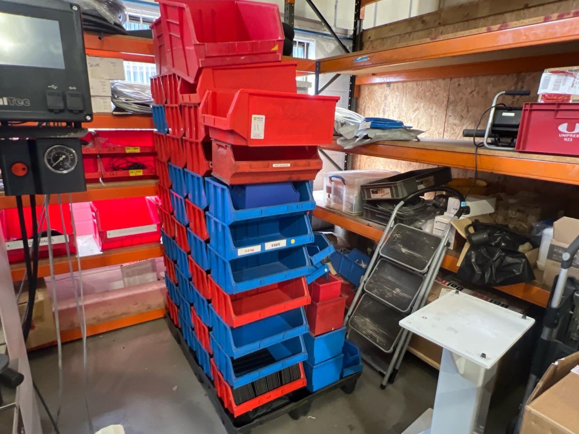 Pallet Of 70 Assorted Plastic Storage Bins