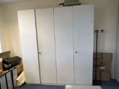 Pair Of White Office Cupboards