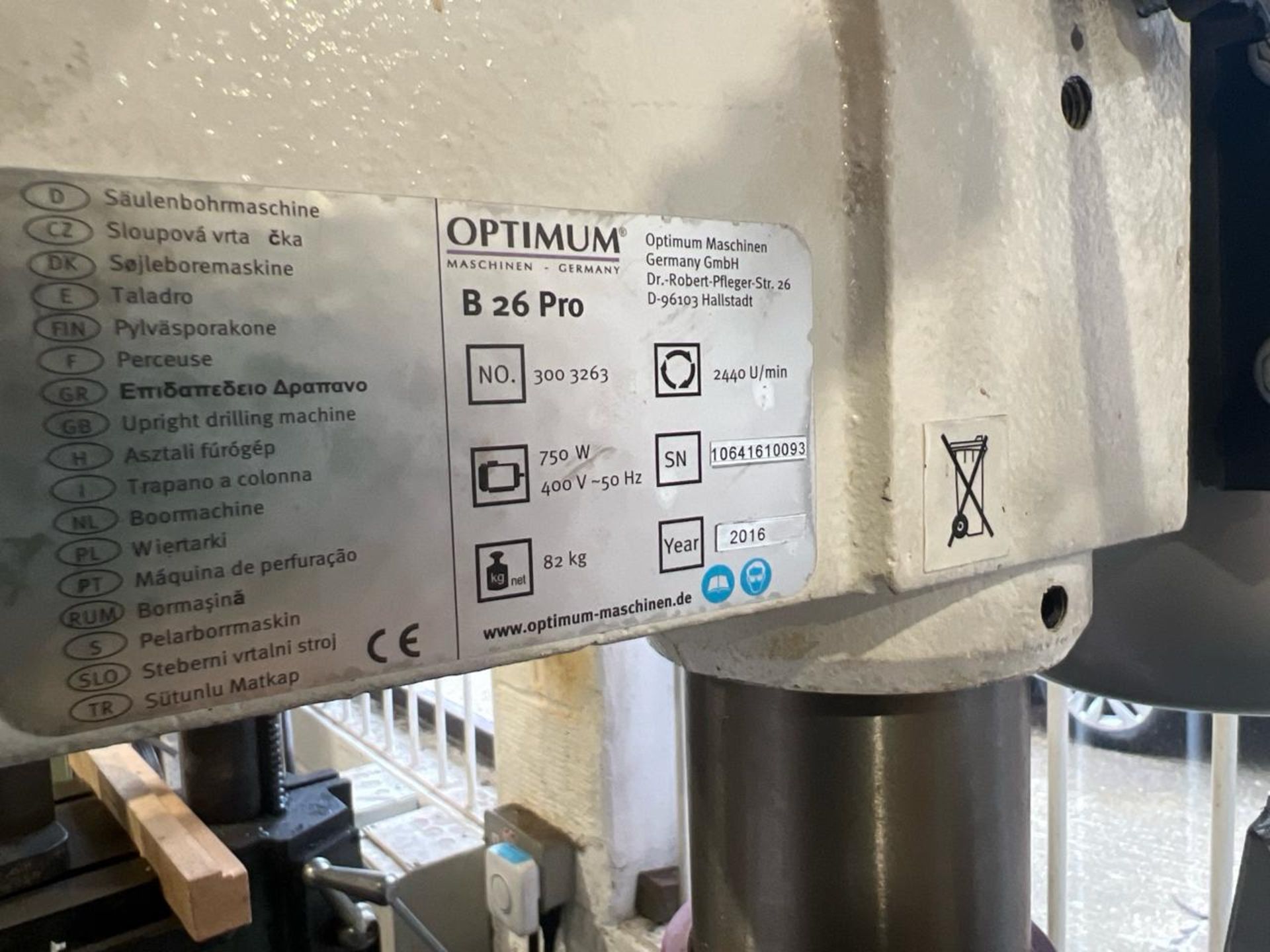 Optimum B26 Pro Pillar Drill - Image 7 of 14