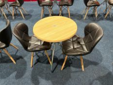 Circular Restaurant Table With Two Faux Leather Chairs, No Reserve