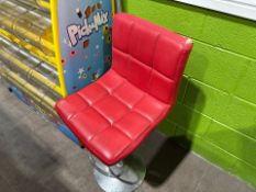 Red Faux Leather Stool, No Reserve