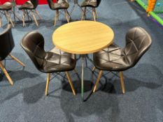 Circular Restaurant Table With Two Faux Leather Chairs, No Reserve