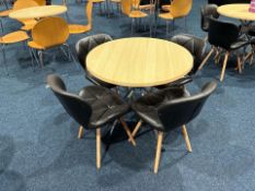 Circular Restaurant Table With Four Faux Leather Chairs, No Reserve