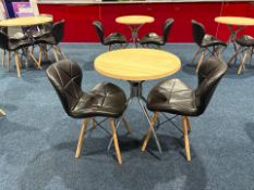Circular Restaurant Table With Two Faux Leather Chairs, No Reserve