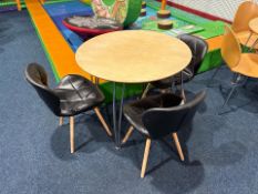 Circular Restaurant Table With Three Faux Leather Chairs, No Reserve