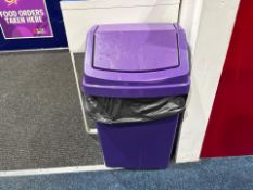 Purple Plastic Waste Bin x7, No Reserve