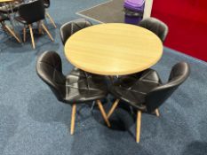Circular Restaurant Table With Four Faux Leather Chairs, No Reserve