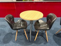 Circular Restaurant Table With Two Faux Leather Chairs, No Reserve